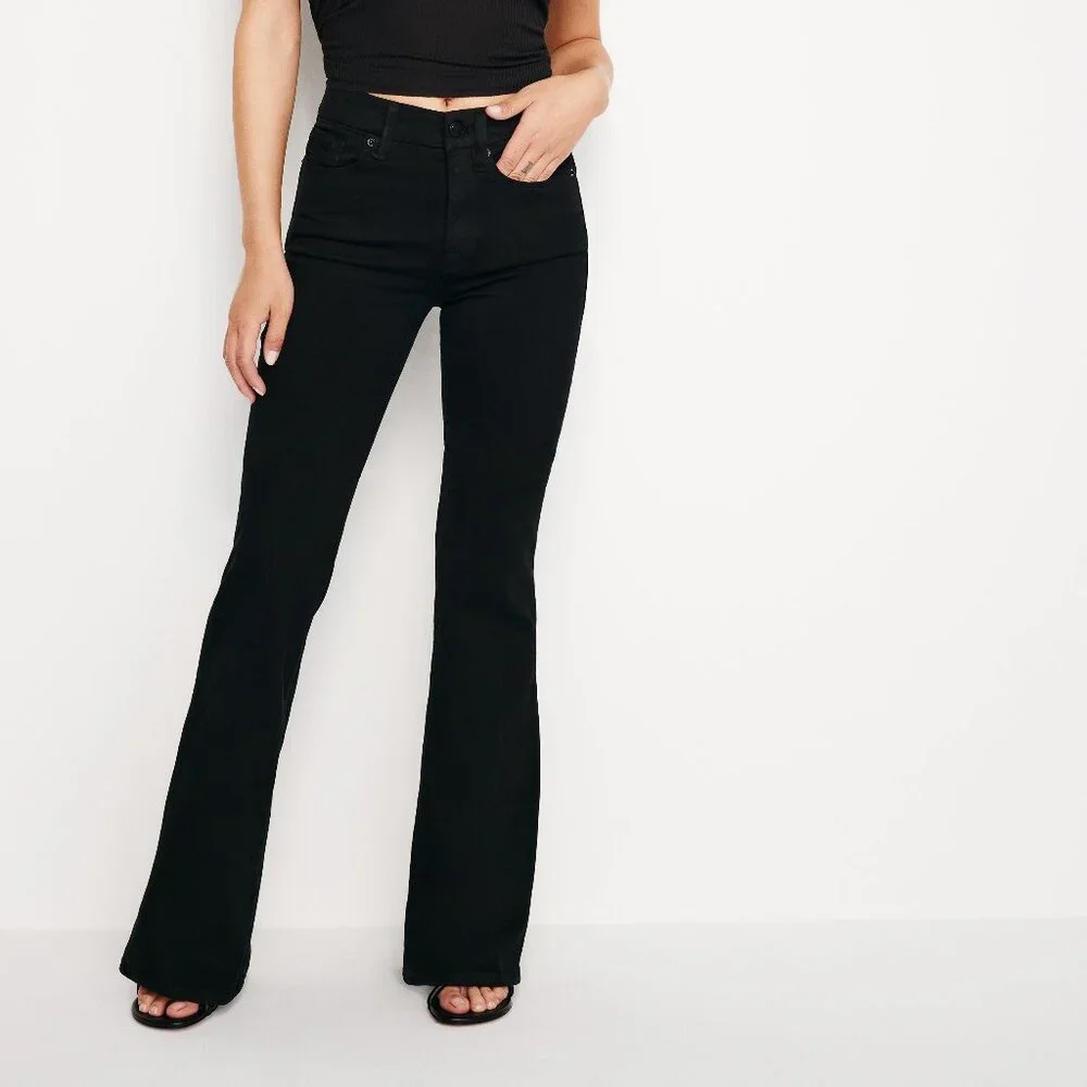 Good American Women's | Good Petite Flare Jeans Black - Picture 1 of 8